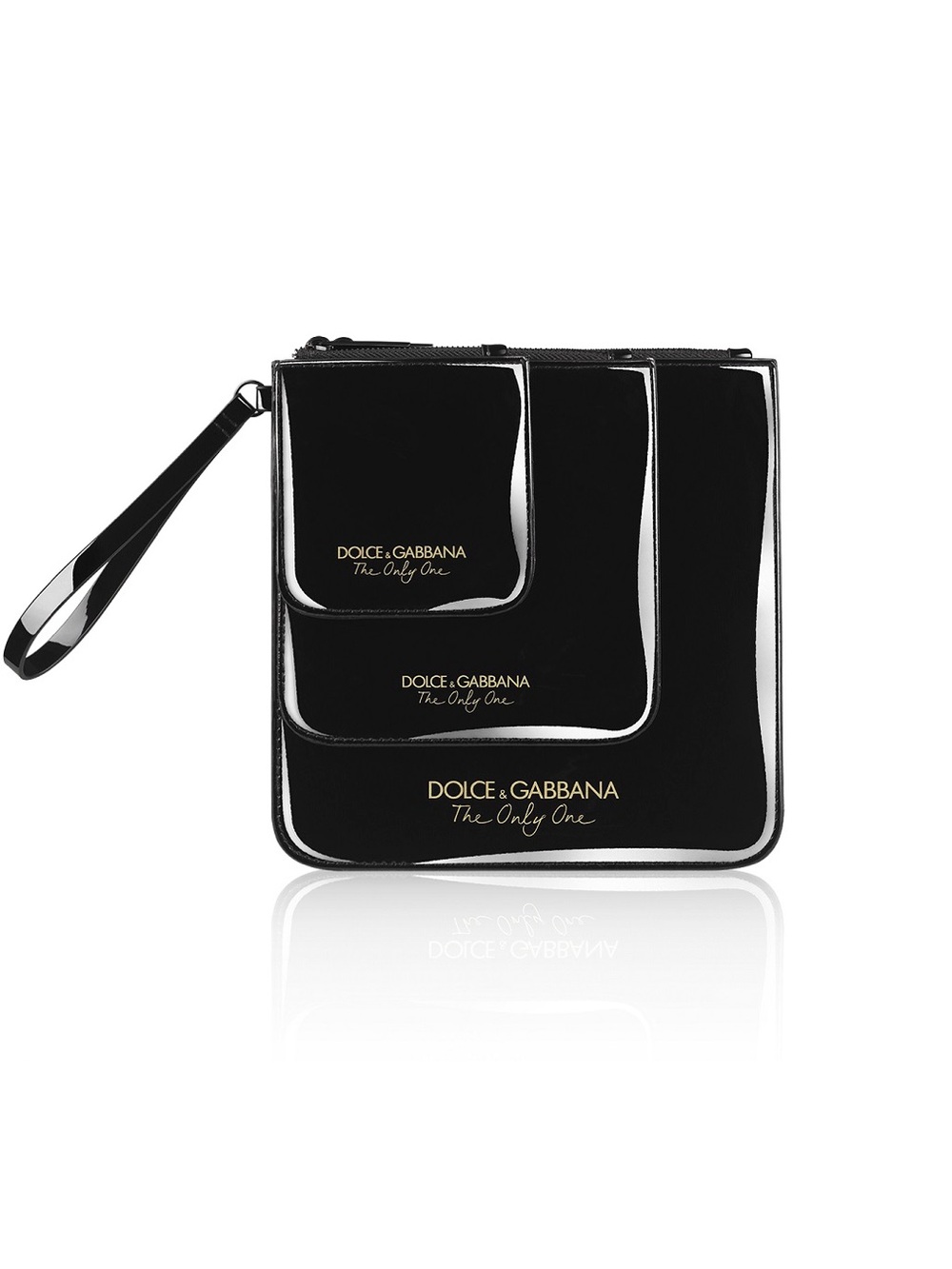 NWOT✨ Dolce & Gabbana Black Patent Leather Wristlet, Travel, Makeup, Organizer